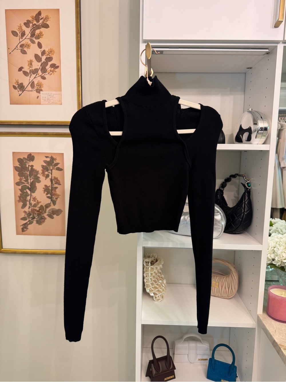 NBD Black Cutout Turtleneck Sweater